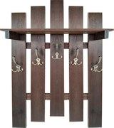 Vešiak s policou 5 kovové rúčky dub