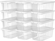 12 úložných boxov, plastový box na topánky, transparentné