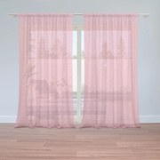 Sablio Záclony Biele čiarky na ružovej: 2ks 150x250cm