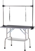 Stolík na úpravu psov PawHut - Trimming Table s dolným košíkom pre domácich maznáčikov, stolík na úpravu psov, stôl na strihanie pre psov a mačky do 1