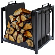 Aldotrade Kovový stojan na drevo s prenosnou taškou, 51 x 37 x 50,5 cm