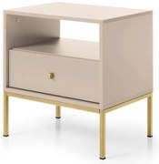 Piaski Nočný stolík MONO MS54, zlatá/béžová