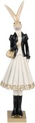 Dekorácia zajačia slečna v bielej sukni s kabelkou - 10*9*32 cm