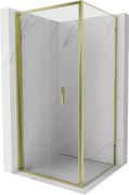 Mexen Exo, skladacia sprchová kabína, dvere 110 cm + bočná stena 110 cm, transparentné sklo, zlatá, 816-110-110-50-00