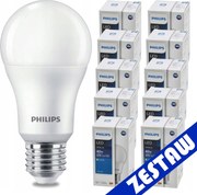 SADA 10 KS LED žiaroviek PHILIPS E27 4,9W 470 lm - tepla biela