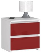 Nočný stolík CL2 2SZ CLP červený, lesk