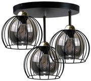 Prisadený luster SOLO BLACK 3xE27/60W/230V pr. 30 cm čierna/zlatá