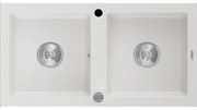 Mexen Mario granitový dvojkomorový drez 820 x 436 mm, biela- 6504822000-20
