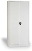 Dielenská policová skriňa na náradie KOVONA JUMBO, 4 police, zváraná, 950 x 500 x 1950 mm, sivá / sivá