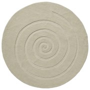 Krémovobiely vlnený koberec Think Rugs Spiral, ⌀ 180 cm