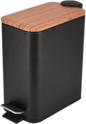 BISK Erga Rado, odpadkový kôš 5l z nerezovej ocele, čierna matná-hnedá, ERG-08423
