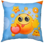 Dekoračný vankúšik z mikrovlákna EMOJI modrý 45 x 45 cm