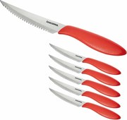 Tescoma Nôž steakový Presto 12 cm, 6 ks, červená