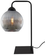 Stolná lampa Riffle Round, 1x grafitové sklenené tienidlo