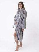Mikroplyšový župan Mia - Laura tmavo sivá veľkosť M