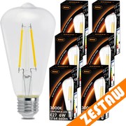SADA 6x LED žiarovka E27 8W 880lm 3000K - tepla biela