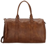 Beagles Hnedá kožená cestovná taška "Grande" - L (65l)