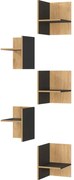 Prídavné police v dekore duba v antracitovo-prírodnej farbe v súprave 5 ks Podium – Germania