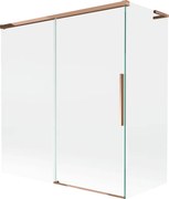 Mexen Rox, L 2-krídlová posuvná vaňová zástena 150 + 70 x 150 cm, 8mm číre sklo, ružové zlato profil, 8C9L-150-070-60-00
