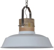 Biele závesné kovové retro svetlo Loreto white - Ø 62 * 43 cm