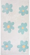 Prateľný detský koberec v mentolovej farbe/slonovinový 80x150 cm Cute Flowers Green – Vitaus