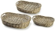 Sada 3 ks pletených podnosů WAZON přírodní