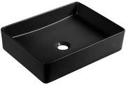 Laveo Kvadrato, keramické umývadlo na dosku 470x360x110mm, čierna matná, LAV-VUK_B247