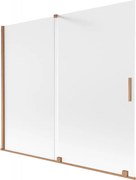 Mexen Velar, 2-krídlová posuvná vaňová zástena 180 x 150 cm, 8mm sklo námraza, medená matná, 896-180-000-31-65