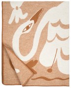 Vlnená deka Kaksin 130x180, škoricovo-biela