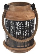 InDecor Svietnik z mangového dreva Black 18 x 18 x 25 cm, S