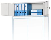 Nadstavec na kancelársku skriňu EWA, 900 x 380 x 400 mm, šedá