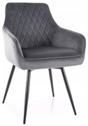 Otočné jídelní křeslo Marlo Velvet šedé/černé