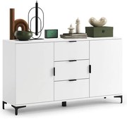 Komoda LORA biela so zásuvkami a dvierkami