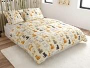 Bavlnené obliečky COLORED CATS BLEND krémové Rozmer obliečky: 70 x 90 cm | 140 x 220 cm