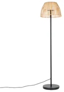 Rustikálna vonkajšia stojaca lampa čierna s bambusom vrátane LED - Kaiser