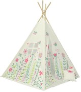 Biele detské teepee FLOWERS
