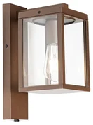 Vonkajšia nástenná lampa hrdzavohnedá IP44 so senzorom súmraku - Charlois