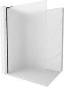 Mexen Kioto L, sprchová zástena Walk-In 70 x 200 cm, 8mm sklo námraza, čierny profil, 800-070-103-70-30