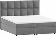 Sivá boxspring posteľ s úložným priestorom 140x200 cm Flip – Ropez
