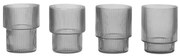 Ferm Living Poháre Ripple set 4ks, smoked grey