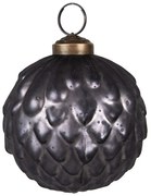 Tmavo fialová sklenená vianočná ozdoba - 8*8 cm