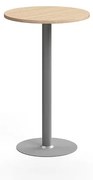 Barový stôl VERTICUS, Ø700x1100 mm, dub/strieborná