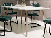 Jedálenský stôl Göteborg 160x90 cm, biela / dub sonoma%