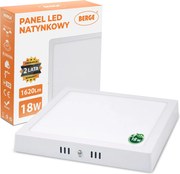 BERGE LED panel štvorcový 225x225x35mm prisadený - 18W - 230V - 1480Lm - teplá