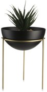 KOVOVÝ KVETINÁČ SO STOJANOM LOFT 20X15 CM ČIERNA/ZLATÁ
