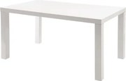 Jedálenský stôl Leo, 160x80 cm, biely lesk%