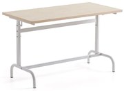 Školská lavica 184, linoleum, biela/béžová