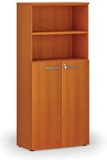 Kombinovaná kancelárska skriňa PRIMO WOOD, dvere na 3 poschodia, 800 x 420 x 1781 mm, čerešňa