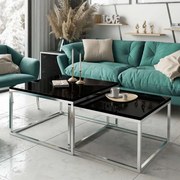 KONFERENČNÝ STOLÍK BELLA ČIERNY LESK + CHRÓM