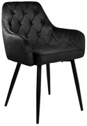 Jedálenská stolička ATLANTA zamatová, čierna